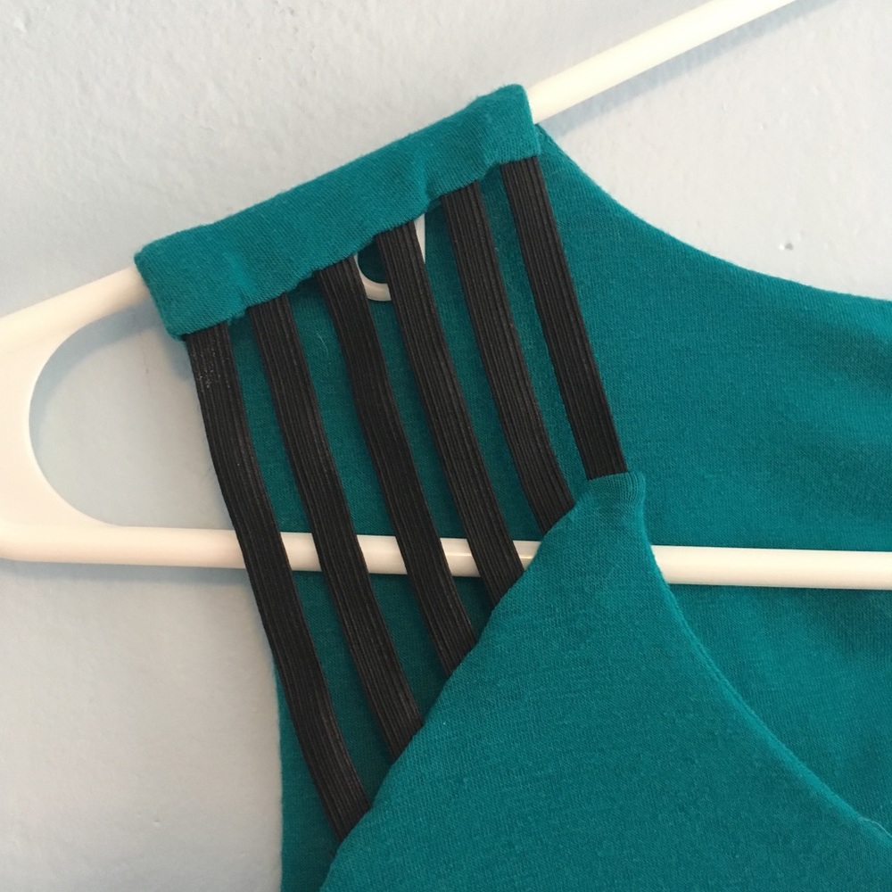 BLQ. MKT Teal Body-con Dress w Cutouts Size Sm - Picture 4 of 8